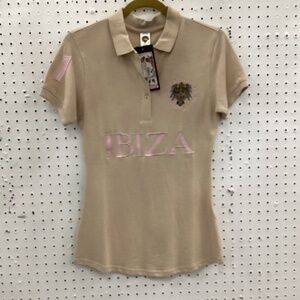 Ed Hardy Vintage Polo Shirt, Size Medium, Color Beige, Pink NWT